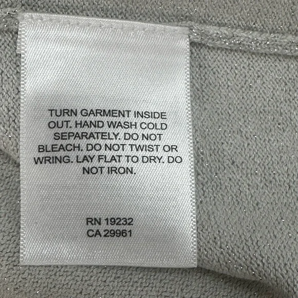 Women’s Floral Glitter Knit Top with Embellished Neckline - Purple/Gray - Picture 9 of 16